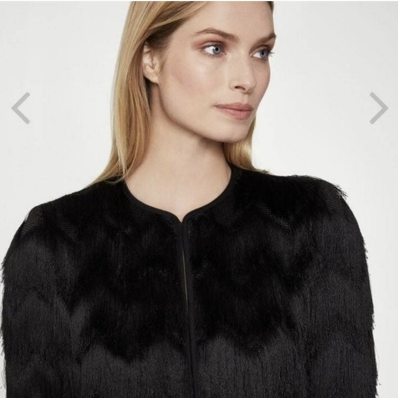 Bcbgmaxazria Jaxon Black Fringe Jacket Size XS - Picture 6 of 12